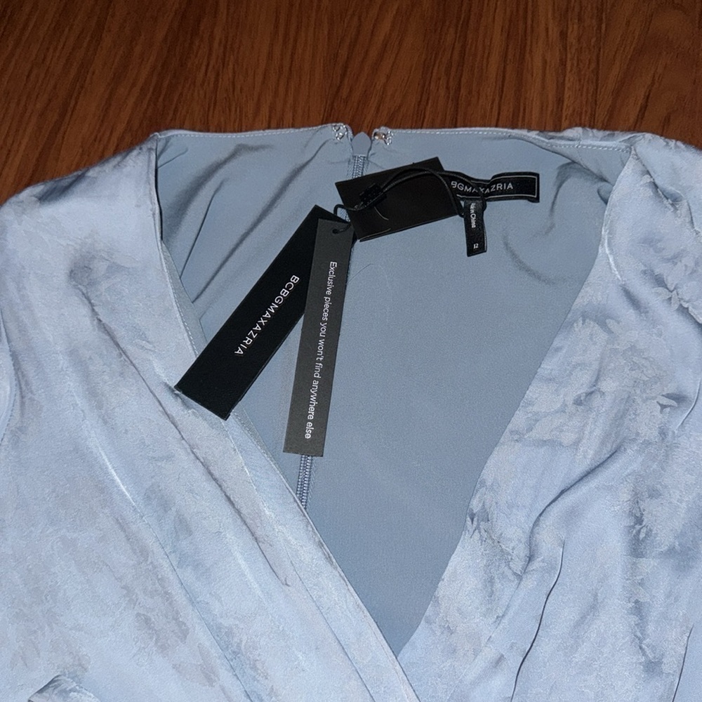 NWT BCBG MAXAZRIA Shadow Belt Long Sleeve Mini Evening Dress 12 Bloomingdale’s - Picture 7 of 10